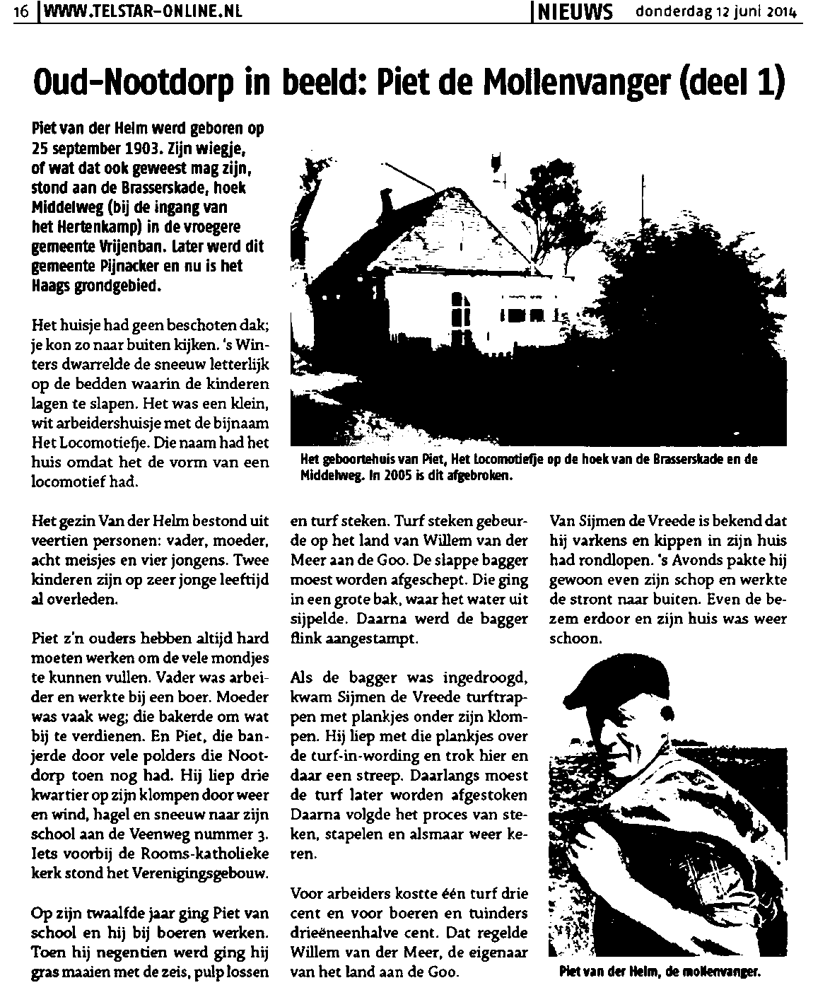 Artikel 'Oud-Nootdorp in beeld'; Piet de Mollenvanger bijnaam 'Piet de Mol''